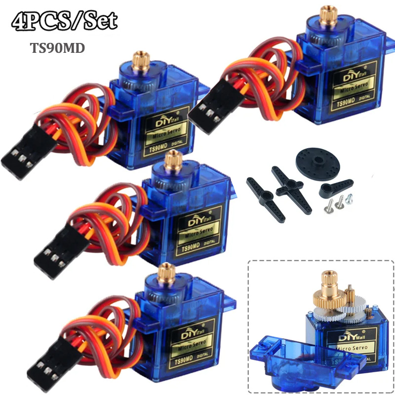 Rc Helicopter Parts - 4 Piezas de Micro Servomotores Digitales