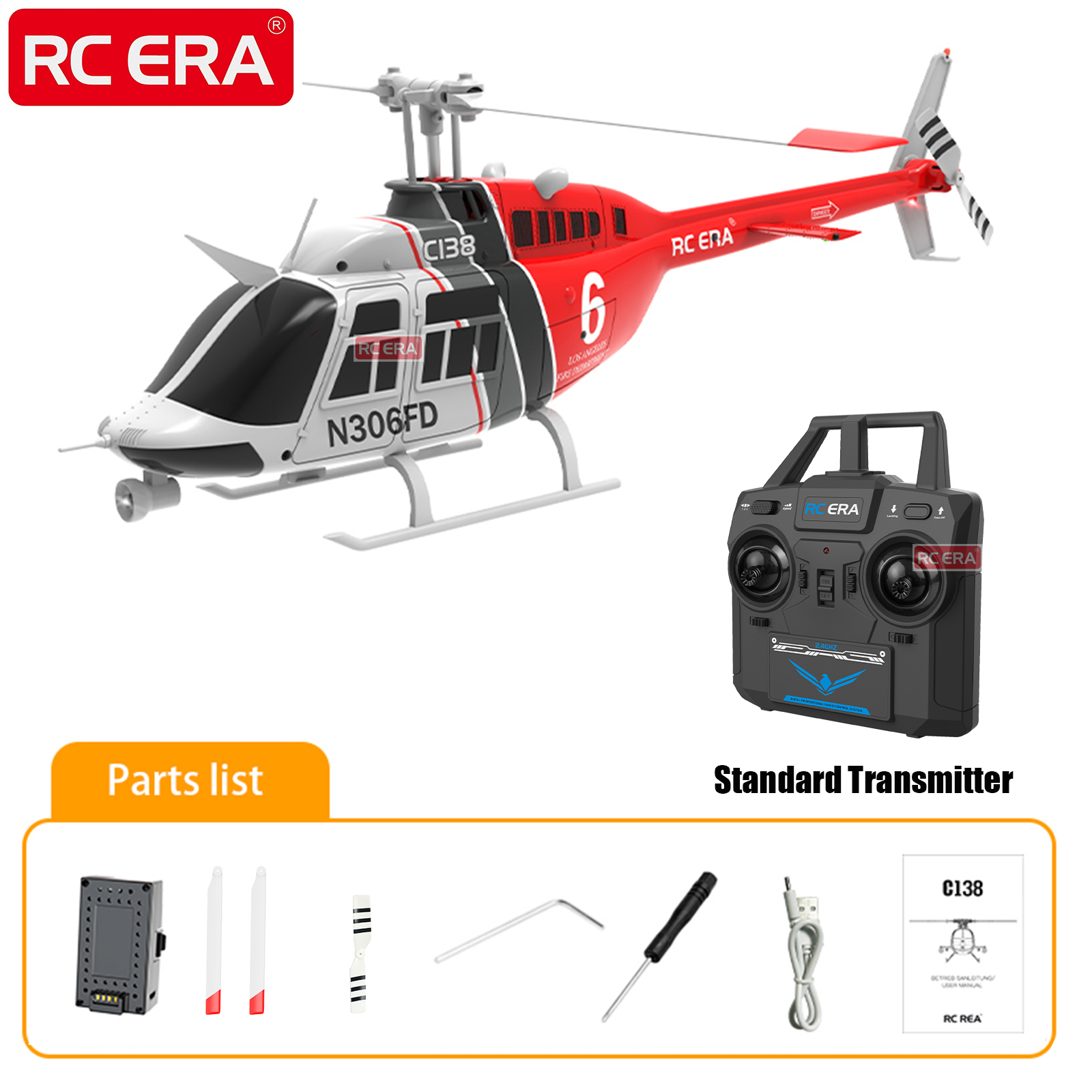 RC ERA C138 BELL 206 Jet Range - Rc Helicopter Large reseña y precio