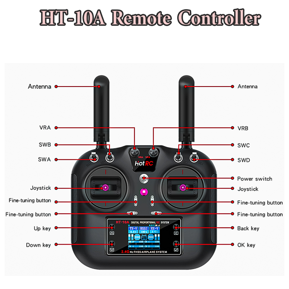 Transmisor Hotrc HT-10A 2.4G 1 - Rc Helicopter Motor reseña y precio