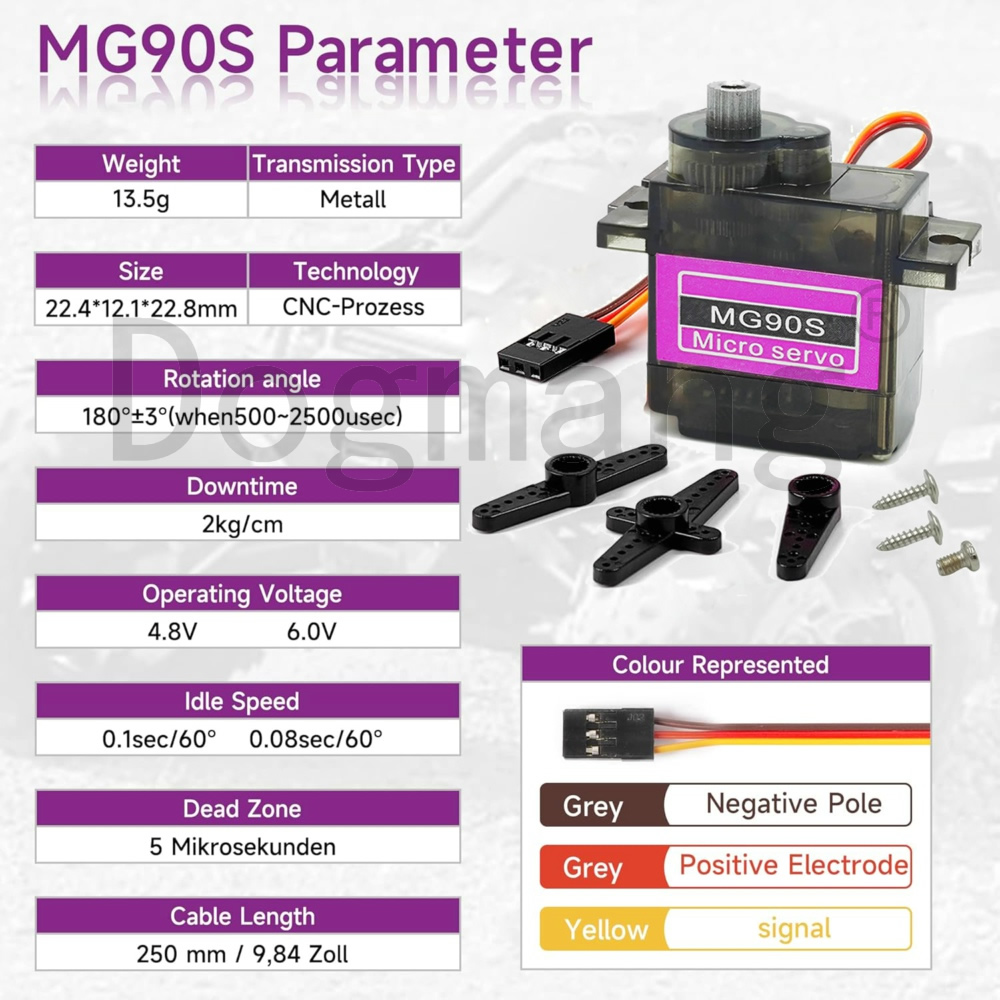 Servo MG90S, 1/2/4/10/20/50 Ud - Rc Helicopter Mini reseña y precio