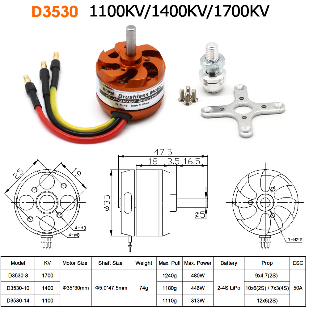 Motor sin escobillas D3530 110 - Rc Helicopter Mini reseña y precio